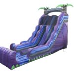 Purple Marble Dual Lane Inflatable Dry Slide