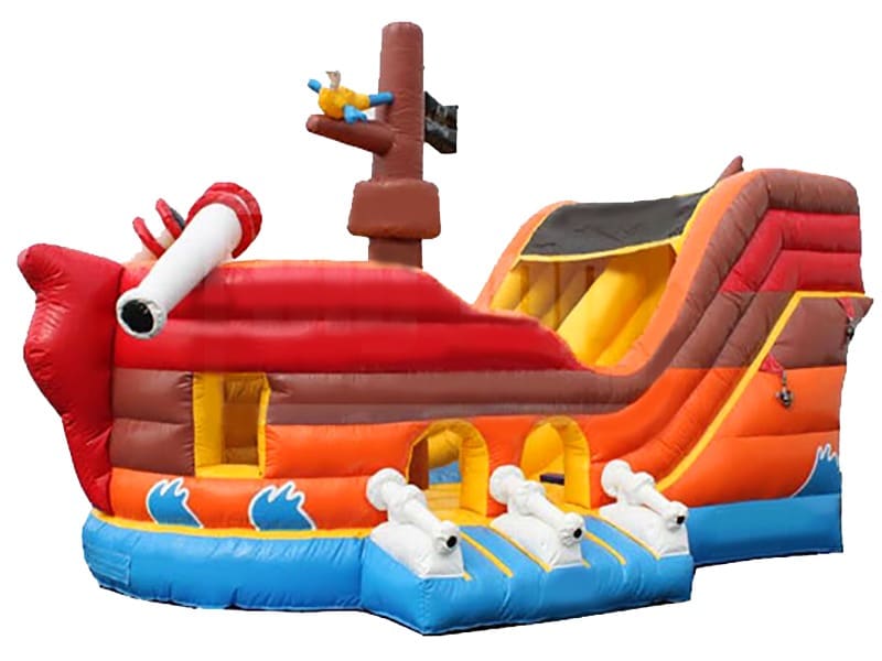 E103021-1.jpg Pirate Ship Inflatable Slide - Image 1